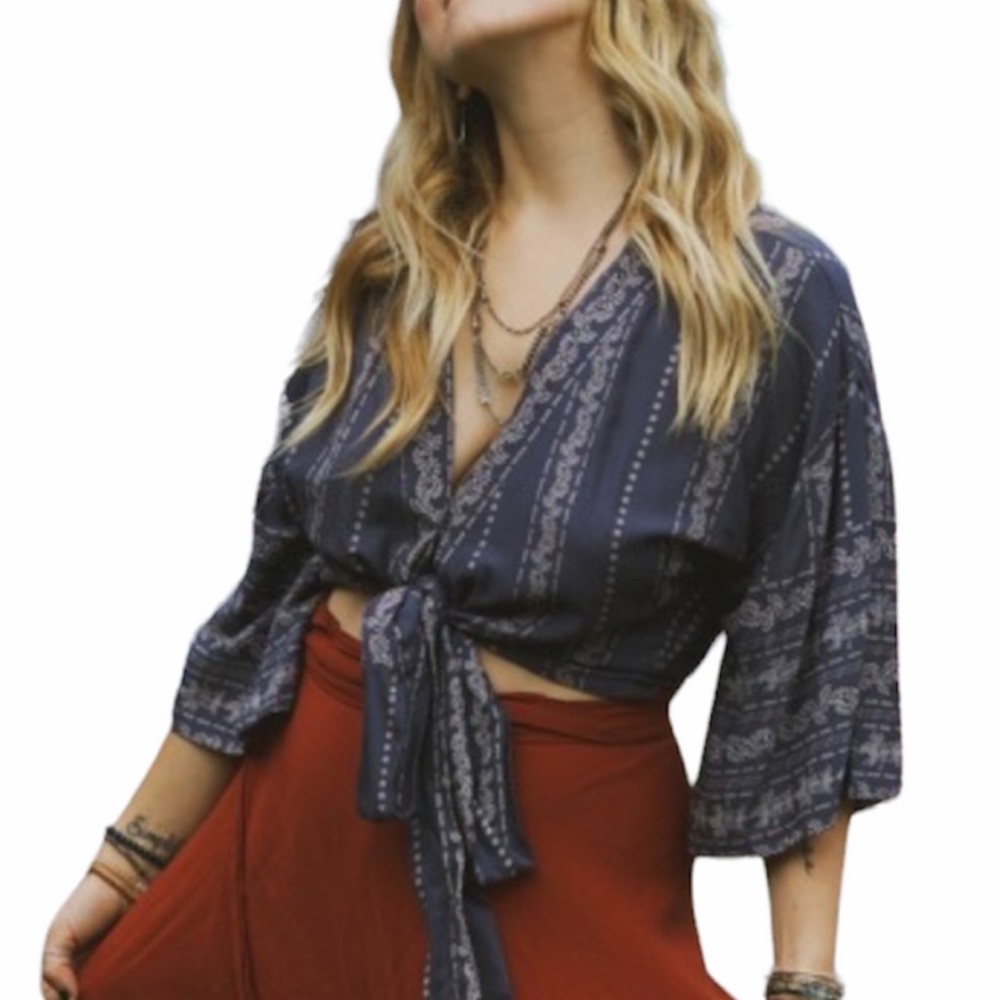 Japna cropped kimono boho wrap top